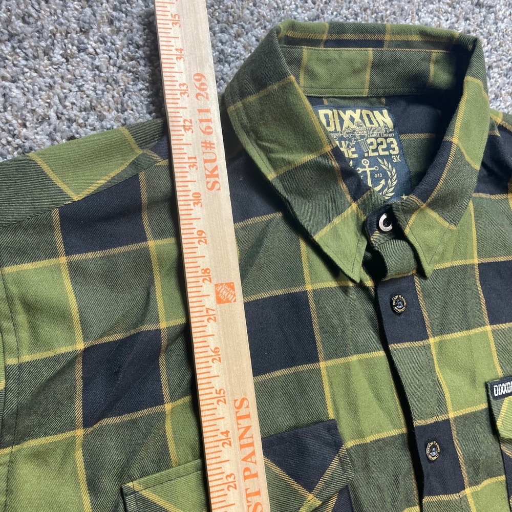 Dixxon Flannel The 223 Men's 3X Green Black Plaid D-Tech Button Up Shirt - Picture 8 of 9